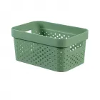 Méret: 26 x 18 x 12 cm anyag: műanyag Űrtartalom: 4,5 l szellőzőnyílásokkal 100%-ban újrahasznosított anyagból