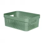 Méret: 36 x 27 x 14 cm anyag: műanyag Űrtartalom: 11 l szellőzőnyílásokkal 100%-ban újrahasznosított anyagból