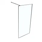 Névleges méret: 90 x 190 cm 6 mm-es, biztonsági üveg fekete, fémprofil fekete tartókonzol