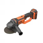 A black&decker 18 v system része akkufeszültség: 18 v Üresjárati fordulat: 8000/perc tárcsaátmérő: 125 mm akkumulátorral és tölt