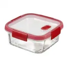 Curver smart cook - üveg ételtartó (szögletes, 0,7l, átlátszó-piros)