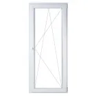 90 x 210 cm-es falnyílásba 6 légkamrás, 80 mm profil 3 rétegű üvegezés uw=1,1 w/m2k hőátbocsátási tényezőjű, argongázzal