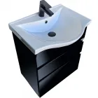 Momento new mosdószekrény kerámia mosdóval magasfényű, festett fekete kivitel mérete: 55 cm széles 2 db csillapítós fiók a kénye