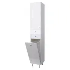 SANECO K/2-B - magasszekrény szennyeskosárral (balos) 1 ajtós + 2 fiókos, balos kivitel mérete: 35 x 191,5 x 33,5 cm krómozott fémfogantyúk szintezhető, krómozott lábak szennyeskosá