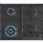 Gáz főzőlap ergonómikus vezérlőgombok 4 db gázégő elektromos szikragyújtás szín: fekete speciális wok égővel