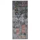 Entry patchwork futószőnyeg fekete színben, 80x200 cm nyomtatott beltéri kialakítás, velúr hatású felület csúszásgátló hátold