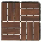 Mérete: 30 x 30 cm anyaga és színe: akác egyszerű telepítés tartós klikkes rögzítés 12 db léc/csempe 5 db csempe/csomag