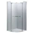 A1010 - zuhanykabin (íves, 100x100x190cm) Zuhanytálca nélkül 1 db nyílóajtóval 6 mm vastag edzett üveg krómozott alumíniumötvözet profil krómozott alumíniumötvözet fel