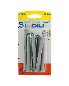 8 db beütőcsavar 8 db 8 x 80 mm-es dübel beütés elleni védelem könnyű szerelés