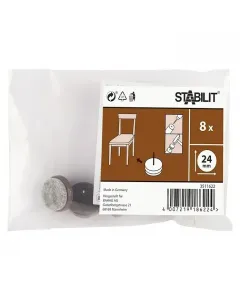 Stabilit bútorcsúsztató fa bútorlábakhoz Átmérő: 24 mm filc csúszófelülettel szöggel rögzíthető 8 db/csomag
