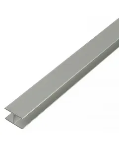 Kantoflex h-profil panelek és lemezek illesztéséhez anyag: eloxált alumínium ezüst színű felület méret: 2000 × 20 × 10,9 mm anya