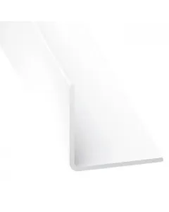 Fehér műanyag sarokprofil ablakok és ajtók burkolásához l alakú, egyenlő szárú kialakítás 2000 × 15 × 15 mm-es termékméret 1