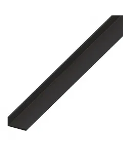 Fekete pvc-u sarokprofil eltérő szárméretekkel szárméretek: 20 × 10 mm hosszúság: 1000 mm 1,5 mm anyagvastagság bevonatos, uv- és