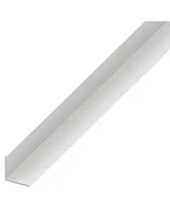 2 méteres hosszú sarokprofil pvc anyagból l alakú, egyenlő szárú kialakítás 25 × 25 mm-es szárméret 1,8 mm vastagságú profil u