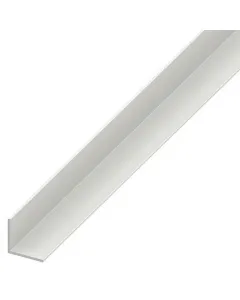 L-alakú sarokprofil burkolati élek és sarkok takarására fehér, bevonatos kemény pvc 2000 mm hosszú kivitel 30 × 30 mm-es szármére