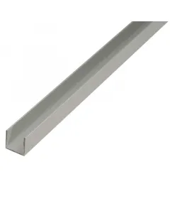 Alumínium u-profil burkolatok széleinek takarásához 1000 mm hosszú, 25 × 25 mm-es kialakítás ezüstszínű, eloxált felület 1,5 mm