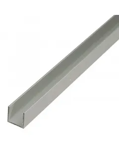 Alumínium u-profil lapanyagok élvédelméhez 2000 mm hosszú, 15 × 15 mm-es kialakítás ezüstszínű, eloxált felület 1,5 mm-es anyag