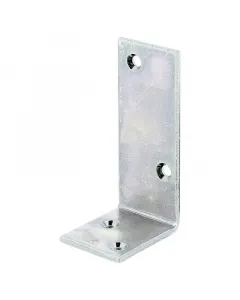 Stabilit erős sarokvas horganyzott acélból aszimmetrikus, 5 mm vastag kivitel mérete 50 × 40 × 100 mm süllyesztett furatok a rögzít