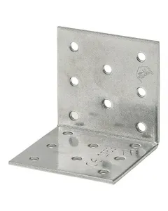 Rozsdamentes acél furatos szegletvas különféle szerkezeti elemek összekötéséhez 60 x 60 x 40 mm-es termékméret 90°-os szögű ki