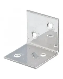 V2a rozsdamentes acél szegletvas 2 mm-es anyagvastagság beltéri és kültéri szereléshez 40 x 40 x 40 mm-es termékméret 4 darab, Ø5 