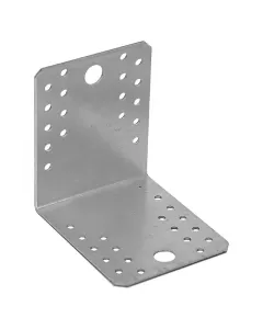 Sarokösszekötő szegletvas faelemekhez sendzimir horganyzott acél, 105 × 90 × 105 mm 28/6 furatos kialakítás 3 mm anyagvastagság 37