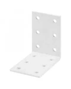 Lyukasztott szegletvas acélból fehér felület, 60 × 60 × 60 mm könnyű szerelés 130 g nettó tömeg sokféle csatlakozáshoz alkalmaz