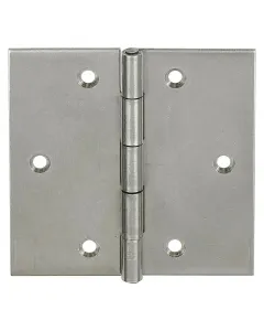 Rozsdamentes acél zsanér szegecselt acélcsappal mérete 60 × 60 mm hat süllyesztett rögzítőfurat anyagvastagsága 1,5 mm négyzetes,