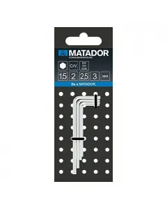 4 részes méret: 1,5/2/2,5/3 mm króm-vanádium acélból
