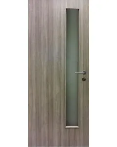 Beltéri ajtólap 100 x 210cm-es falnyílásba, zm6-os tokhoz hegyi-szil dekormintával és satinato üvegezéssel balos nyílásirány pa