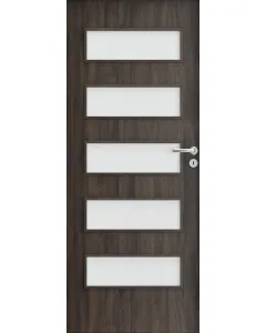 Beltéri ajtólap 90 x 210 cm-es falnyílásba portasynchro 3d fólia sötét tölgy balos kivitel papírrács-térkitöltés