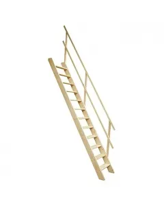 Áthidalható szintmagasság: 272 cm helyigény a födémben: min.1560 x 600 mm 12 lépcsőfokkal helytakarékos anyaga: természetes fa (