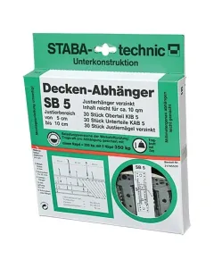 Staba közvetlen függesztő sb 5 5–10 cm között állítható horganyzott acélból 30 darabos készlet 1,2 kg nettó tömeg