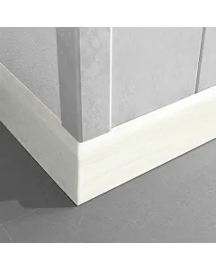 Logoclic szegőléc k 58 körte fehér színben 260 cm hosszúság 10 × 58 mm méret bevonatos mdf profil 1,2 kg nettó tömeg