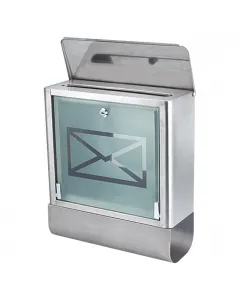 Utcai postaláda rozsdamentes acélból készült felhajthatós nyílás időjárásálló kulccsal zárható Újságtartóval szatináltüv