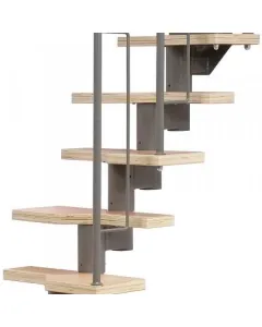 Lépcsőfokok magassága: 18,5-22,5 cm Épületszint magassága: max. 292 cm (12 lépcsőfok)  egyenes alakú az 1/4 fordulóig Öntart�