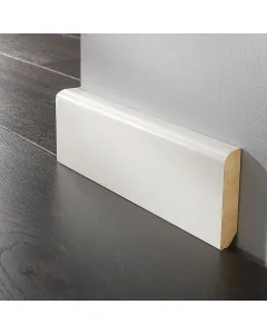 A logoclic márkájú szegélyléc lekerekített végei harmonikusan illeszkednek a laminált padlóhozaz mdf alapanyag hosszú távú haszn