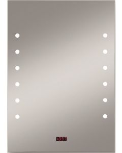 RIVA BASENTO 2 - tükör LED-világítással és órával (50x70cm)