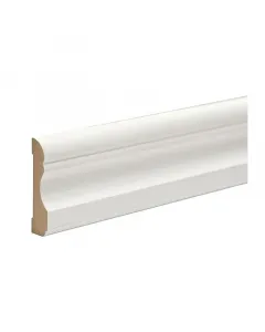Szegőléc, 2400 × 69 × 16 mm méretben lakkozott felület ral 9016 fehér színárnyalattal lakozott, mdf hordozóanyag modern és elegá