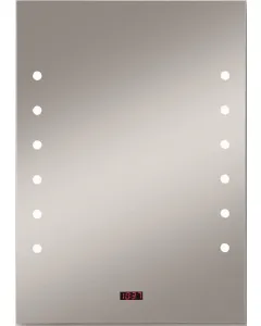 Riva basento 2 - tükör led-világítással és órával (50x70cm)