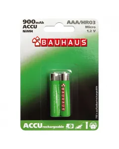Bauhaus - tölthető mikroakku (aaa, 900mah, 2db)