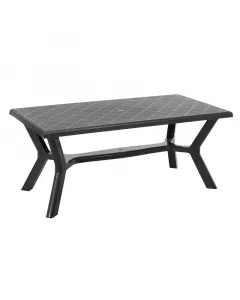 Carribe - műanyag asztal (175x90x73cm, antracit)