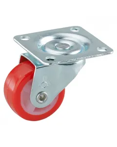 Anyaga: műanyag, acéllemez, poliuretán teherbírás: max. 20 kg kerékátmérő: 30 mm lemezméret: 40 x 40 mm