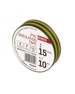 Emos szigetelőszalag hossza: 10 m színe: zöld-sárga anyaga: pvc szélessége: 15 mm