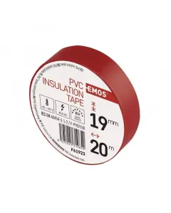Emos szigetelőszalag hossza: 20 m színe: piros anyaga: pvc szélessége: 19 mm
