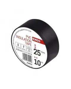 Emos szigetelőszalag hossza: 10 m színe: fekete anyaga: pvc szélessége: 25 mm