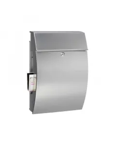 Utcai postaláda horganyzott acélból inox színű zárható, 2 db kulccsal Újságtartóval