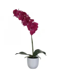 Klasszikus lepkeorchidea mica decorations kivitelben, a selyemvirág elegáns megjelenésévelsötétlila árnyalata feldobja a helyiségek 