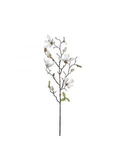 MICA DECORATIONS - selyemvirág (magnólia, fehér, 75cm)