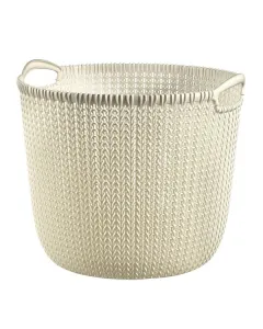 Curver kosár knit fehér színben 30 l űrtartalommal horgolt mintázat tartós műanyag oldalsó fogantyúk