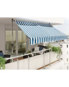 Állítható magasság vízálló kék-fehér csíkos 280 g/m2 poliészterponyva